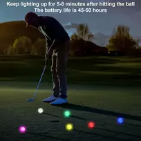 Šviečiantys led golfo kamuoliukai, 6 vnt. naktiniai golfo kamuoliukai su led lemputėmis, skirti golfo treniruotėms, šviečiantys golfo kamuoliukai naktinėms treniruotėms ir tolimiems smūgiams (raudoni, geltoni, žali, mėlyni)