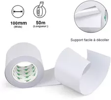 Bomei Pack plati balta aliuminio juosta 100 mm x 50 m - metalinė juosta, labai atspari karščiui, puikiai tinka sandarinimui ir metalo remontui