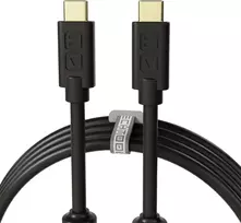 Dj Techtools chroma cable usb-c į c juodas, aukštos kokybės usb 2.0 kabelis (paauksuoti usb kontaktai, ferito šerdis, 1.0 m ilgio, adapterio kabelis, integruoti velcro kabelių raišteliai), juodas