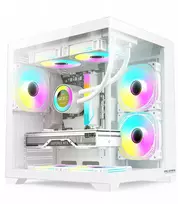Creative Progaming Ambra Baltas korpusas, Cube Tower, M-atx, 5xargb ventiliatoriai, Argb valdiklis