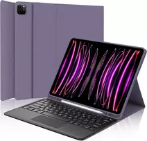 Ipad pro 12.9 klaviatūra su jutikliniu kilimėliu, klaviatūros dėklas, skirtas ipad pro 6/5/4/3 kartai, itališka bluetooth klaviatūra, skirta ipad pro 12.9 colių 2022/2021/2020/2018, violetinė