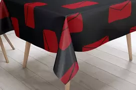 Bonamaison virtuvės dekoratyvinė staltiesė raudona juoda 140 x 140 cm - sukurta ir pagaminta Turkijoje
