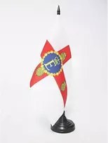Az flag royal standard of jamaica stalo vėliava 5'' x 8'' - jamaikos karalystės stalo vėliava 21 x 14 cm - juodas plastikinis kotas ir pagrindas