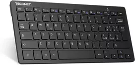 Tecknet belaidė kompiuterio klaviatūra, belaidė klaviatūra, skirta windows ir android smart tv, itin ilgas baterijos veikimo laikas, itališkas qwerty išdėstymas, tyli ir itin plona