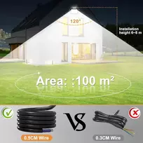 Yzyfacai 100 W Led lauko prožektorius, itin ryškus 10000 Lm Led prožektorius, 7000 K šaltai baltas lauko prožektorius, Ip67 atsparus vandeniui lauko prožektorius, skirtas kiemui, vidiniam kiemui, važiuojamajai daliai, garažui, koridoriui