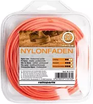 Ratioparts nailoninė valo gija 2.4 mm kopolimeras 15 m apvali žoliapjovės valo linija oranžinė