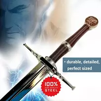 Kardas iš witcher – geralto iš rivos plieno kardo formos laiškų atidarytuvas su stovu, 8.5" miniatiūrinis kardas, vaizdo žaidimų dovana gerbėjams, žaidėjams ir kolekcionieriams