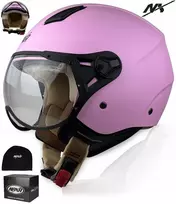 Nox Atviras motociklo šalmas motoroleriui Chopper Crusier Naxa S33 D.xs rožinis šalmas