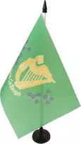 Az flag airijos erin go bragh stalo vėliava 5'' x 8'' - airiška erin go braugh stalo vėliava 21 x 14 cm - juodas plastikinis kotas ir pagrindas
