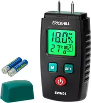 Drėgmės matuoklis, Erickhill Ewm03 adatinis medienos drėgmės matuoklis su 5 režimais, lcd ekranas su žaliu apšvietimu, medienos ir statybinių medžiagų pelėsių detektorius