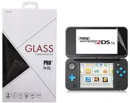 Grūdintas stiklas viršutiniam ekranui ir apsauginė plėvelė apatiniam ekranui Nintendo New 2ds Xl