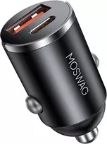 MOSWAG automobilinis įkroviklis USB-C ir USB-A, 18 W, QC 3.0, SD-001