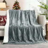 CURECURE elektrinė šildoma flanelinė antklodė 130 × 180 cm, 6 temperatūros lygiai, ETGL-HB1613EU-FL-QGR