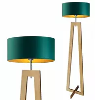 Volta Light Factory pastatomas šviestuvas su mediniu gaubtu Led E27 svetainei
