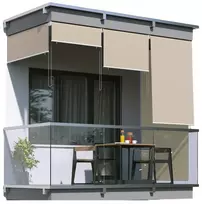 Vertikali balkono terasa markizė roletas išorinė apsauga 180x140 kreminė