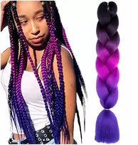 Ombre sintetiniai plaukai kasoms, spalvoti, 130cm