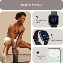 Google Fitbit Versa 4 - išmanusis laikrodis moterims / vyrams - kūno rengybos seklys su integruotu Gps ir telefono funkcija, 6 dienų baterijos veikimo laikas, 40+ treniruočių režimų - kūno rengybos laikrodis, suderinamas su Android / Ios
