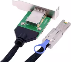 Cablecc mini sas sff-8088 male į sff-8088 female išorinis kabelis pcba su žemo profilio laikikliu 50cm