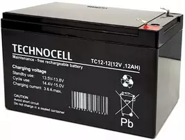 Akumuliatorius Baterija Agm Vrla Technocell Tc 12v 12ah Tc12-12 Tc12 12-12 Signalizacija