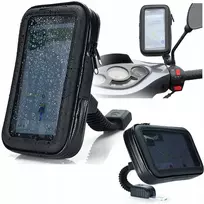 Vandeniui atsparus telefono laikiklis motociklui/motoroleriui ant veidrodžio