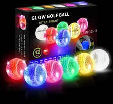 Crestgolf led golfo kamuoliukai, spalvingi šviečiantys golfo kamuoliukai, naktį šviečiantys golfo kamuoliukai dideliems atstumams, naktinio golfo dovanos vyrams ir moterims - geras partneris žaidžiant golfo kamuoliukais tamsoje