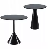 2 apvalūs stalai lėlių nameliams, 1:6 mastelis, juodi