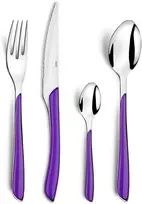 Amefa Eclat stalo įrankių rinkinys 4 asmenims, nerūdijantis plienas su aukštos kokybės plastikinėmis rankenomis, violetinė spalva, 16 dalių, Violin