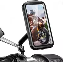 Faneam universalus vandeniui atsparus motociklo telefono laikiklis išmaniojo telefono laikiklis motociklo galinio vaizdo veidrodėliui, apsaugantis nuo vibracijos, su jutikliniu ekranu