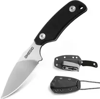 Omesio kaklo peilis d2 plienas, 42a fulltang mažas fiksuotas peilis g10 rankena su kydex dėklu ir 3" ašmenų ilgiu, ieties formos