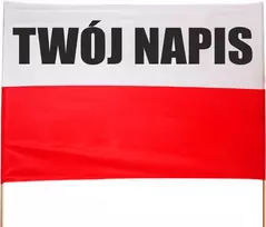 Lenkijos vėliava su užrašu 150x90cm bet kokia spauda bp