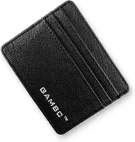 Gambc® vyriškas rfid kortelių dėklas-piniginė - vyriška piniginė - plona piniginė - vyriška piniginė - juoda, juoda, minimalistinė