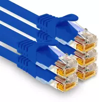 1attack.de - 5 x 2.0m Cat7 ethernet kabelis 10gb/s lan tinklo jungiklis mėlynas