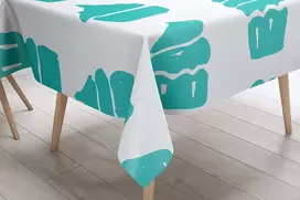 Le Jardin du Lin virtuvinis dekoratyvinis staltiesė turkio spalvos balta 140 x 140 cm - sukurta ir pagaminta Turkijoje