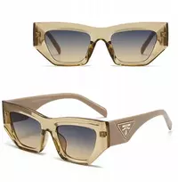 Stylion Moteriški akiniai nuo saulės Cat-eye su Uv400 filtru, smėlio spalvos, blizgūs