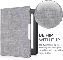 Kwmobile dėklas, suderinamas su Kobo Glo Hd/touch 2.0 - medžiaginis Ereader apsauginis dėklas - šviesiai pilkas