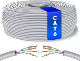 Mr. Tronic 25 m ethernet tinklo kabelis cat 6, lan tinklo kabelis greitam ir patikimam internetui, awg24 masės kabelis cat 6, bulk kabelis 1gbps, 250 mhz, utp cca (25 metrai, pilkas)