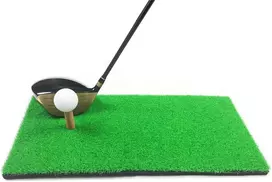 Golf Mat 20x45cm nešiojamas treniruočių kilimėlis su 2 guminiais įdėklais ir 2 golfo kamuoliukais, skirtas naudoti patalpose ir lauke
