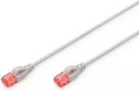 Digitus Lan kabelis Cat 6 – 1 m – Slim – Rj45 tinklo kabelis – Utp neekranuotas – suderinamas su Cat-6a – pilkas