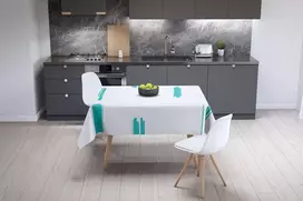 Bonamaison virtuvinis dekoratyvinis staltiesė turkio spalvos balta 140 x 140 cm - suprojektuota ir pagaminta Turkijoje