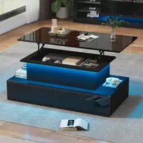 TV staliukas Modernus kavos staliukas su aukštu blizgesiu 90x55x41 cm juodas