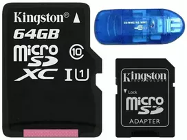 Atminties kortelė Kingston Micro Sd kortelė 64gb cl10 Uhs + Sd skaitytuvas