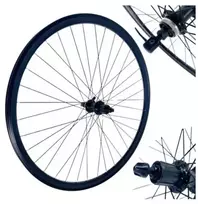 Galinis 28 colių dviračio ratas Shimano, juodas