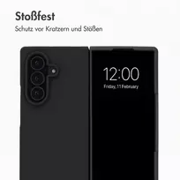 Accezz skysto silikono dėklas, skirtas Samsung Galaxy Z Fold 8 Ultra – Juodas