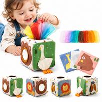 Rūšiavimo dėžutė su servetėlėmis, Montessori sensorinis lavinamasis žaislas