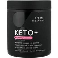 Sports Research, Keto+, aviečių limonadas, 318 g