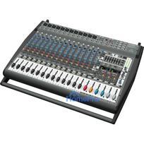 Behringer PMP6000 20 kanālu aktīvais mikseris ar dubulto FX un 1200W tilta izeju, Melns