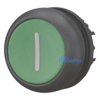 Eaton M22S-D-G-X1 plakans spiedpogas actuators, zaļš, 22,5 mm, momentāns, IP66 / IP67 / IP69K 216608