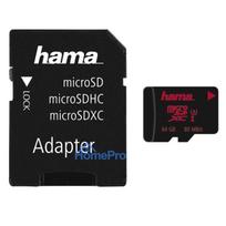Hama microSDXC 64GB UHS Speed Class 3 UHS-I Read 100MB / s Write 30MB / s ar SD adapteri