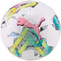 PUMA Orbita 4 HYB FIFA Basic Futbola Bumba Balta-Zaļa-Rozā 5. izmērs