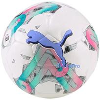 PUMA Orbita 5 Hybrid Lite 350 futbola bumba, balta-zaļa-rozā, 5. izmērs